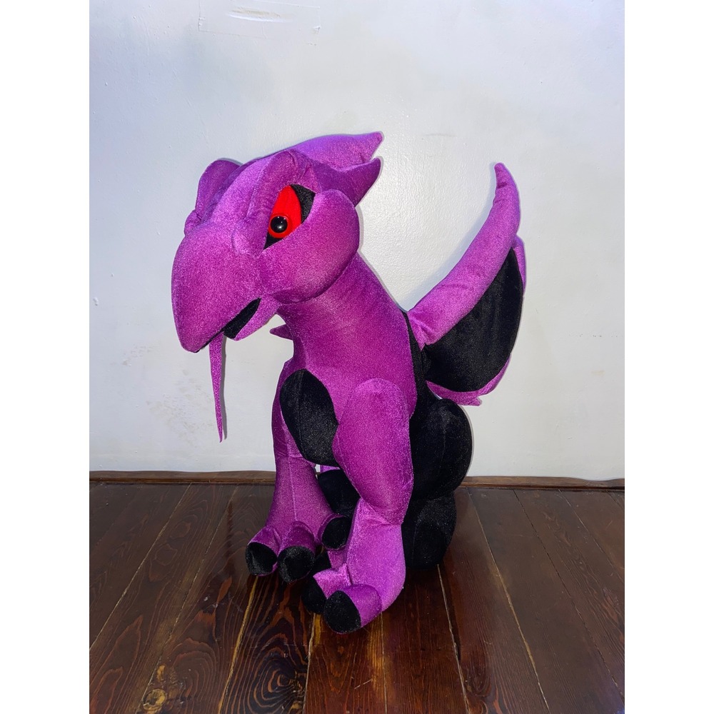 Oversized Dragon Plush Soft Stuffed Animal Toy Red Eyes 24 Inch Fantasy Creature